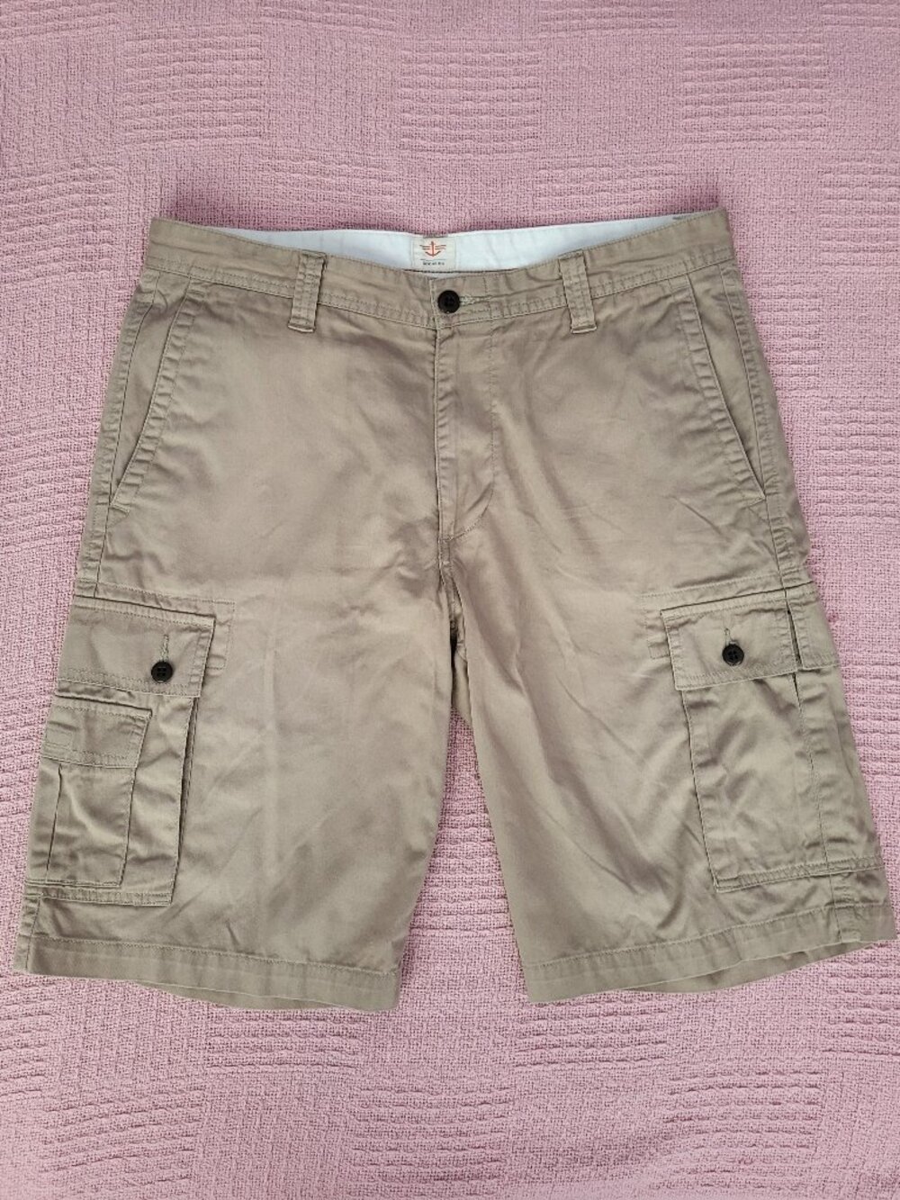 DOCKERS Men's Beige Cream Cargo Shorts - 100% Cotton